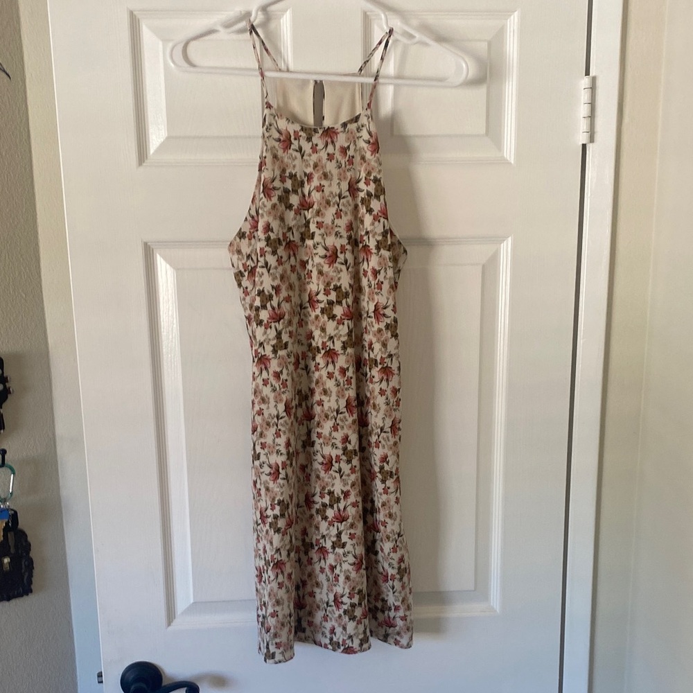 Everly Floral Dress - Cream and Red